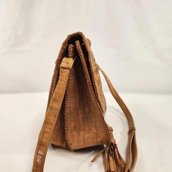 Vintage Alligator Skin Purse Shoulder  Bag Womens Crossbody Light Beige - Picture 6 of 16